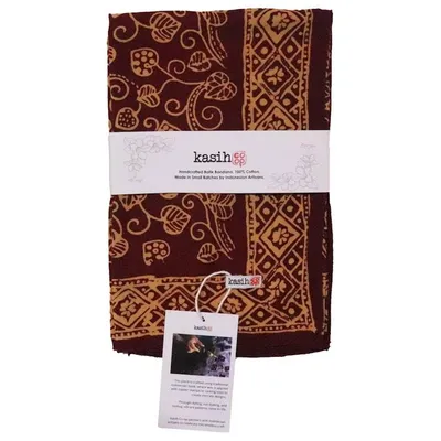 Alternate image for Hand Dyed Batik Bandana, 100% Soft Cotton, Charmed Canopy, Red