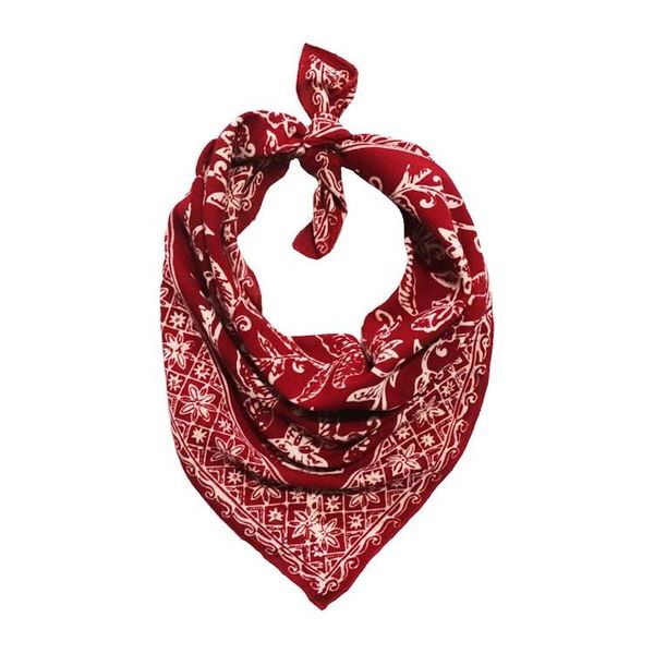 Alternate image for Hand Dyed Batik Bandana, 100% Soft Cotton, Cherish, Red White, Hair Scarf Wrap