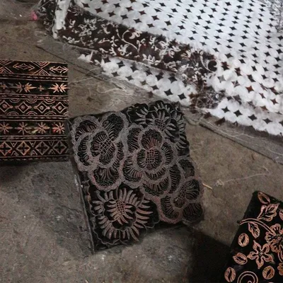 Alternate image for Large 39 Batik Bandana, Hand Dyed, 100% Soft Cotton, Oversized Large Head Scarf for Hair, Blue Roses