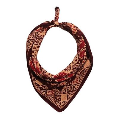 Alternate image for Hand Dyed Batik Bandana, 100% Soft Cotton, Sunlit Garden, Red Burgundy