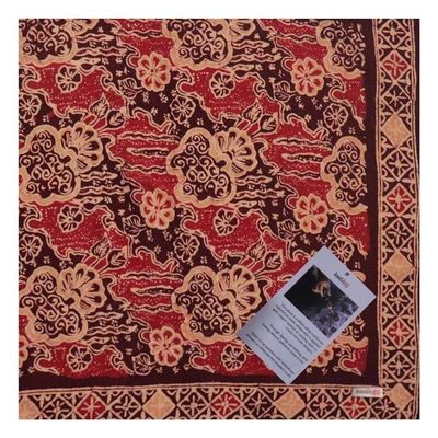 Alternate image for Hand Dyed Batik Bandana, 100% Soft Cotton, Sunlit Garden, Red Burgundy