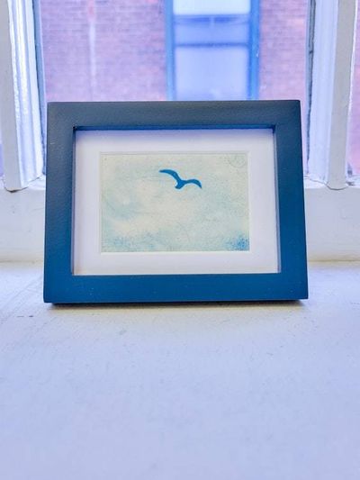 Alternate image for Handcrafted Cyanotype Mini Framed Seagull Print