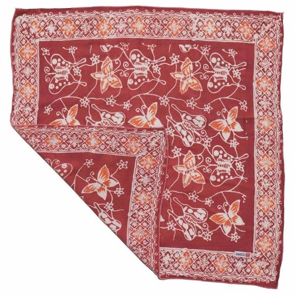 Alternate image for Hand Dyed Batik Bandana, Royal Flutter, Purple Butterfly, 100% Cotton