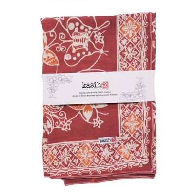 Alternate image for Hand Dyed Batik Bandana, Royal Flutter, Purple Butterfly, 100% Cotton