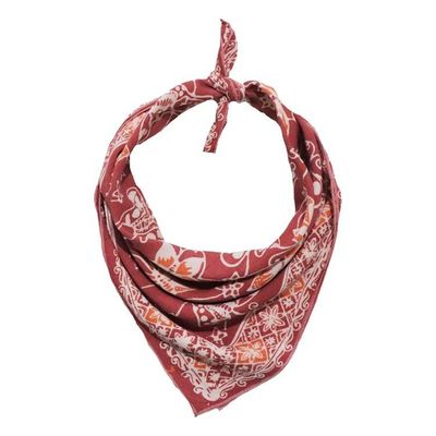 Alternate image for Hand Dyed Batik Bandana, Royal Flutter, Purple Butterfly, 100% Cotton