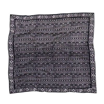 Alternate image for Large 39 Batik Bandana, Hand Dyed, 100% Soft Cotton, Geometric Black & White, XL