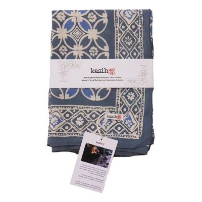 Alternate image for Large 39 Hand Dyed Batik Bandana Charcoal Gray, Size XL Scarf, Oversized