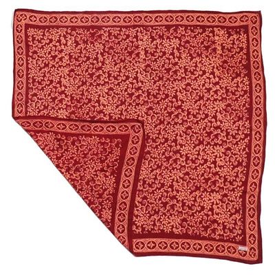 Alternate image for Large 39 Hand Dyed Batik Bandana, Red Loop Pattern, Burgundy, Size Big, XL Scarf