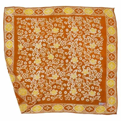 Alternate image for Hand Dyed Batik Bandana, Scarlet Sunset, Orange, Clementine