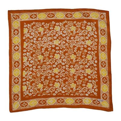Alternate image for Hand Dyed Batik Bandana, Scarlet Sunset, Orange, Clementine