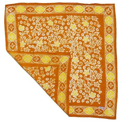 Alternate image for Hand Dyed Batik Bandana, Scarlet Sunset, Orange, Clementine