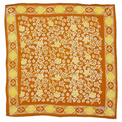Alternate image for Hand Dyed Batik Bandana, Scarlet Sunset, Orange, Clementine