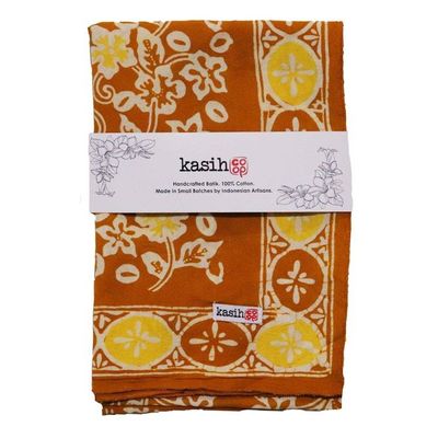 Alternate image for Hand Dyed Batik Bandana, Scarlet Sunset, Orange, Clementine