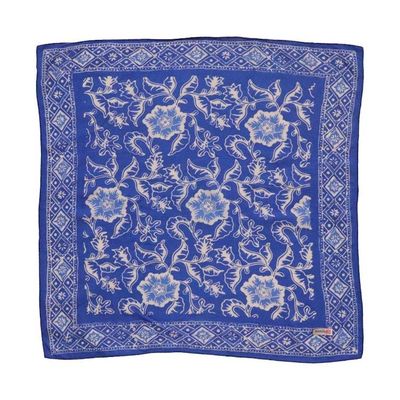 Alternate image for Hand Dyed Batik Bandana, Blue Tendril, 100% Cotton