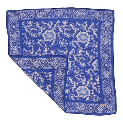 Alternate image for Hand Dyed Batik Bandana, Blue Tendril, 100% Cotton