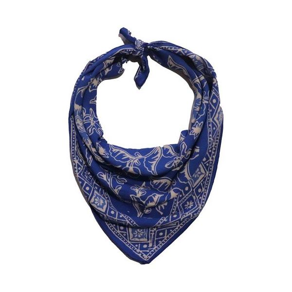 Alternate image for Hand Dyed Batik Bandana, Blue Tendril, 100% Cotton