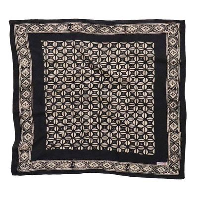 Alternate image for Hand Dyed Batik Bandana, Black Horn Beetle, Palm Tree, Mens Bandana