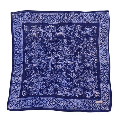 Alternate image for Hand Dyed Batik Bandana,  Soft Lightweight Cotton, Navy Blue Wings