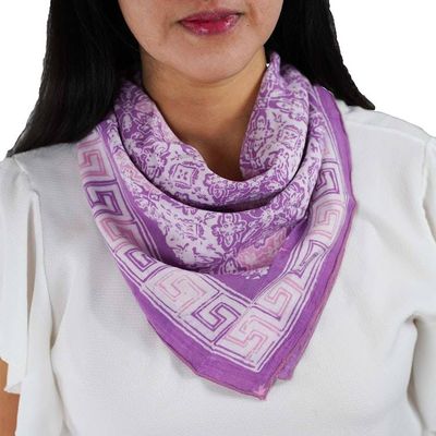 Alternate image for Hand Dyed Batik Bandana, 100% Soft Cotton, Lavender Love, Purple