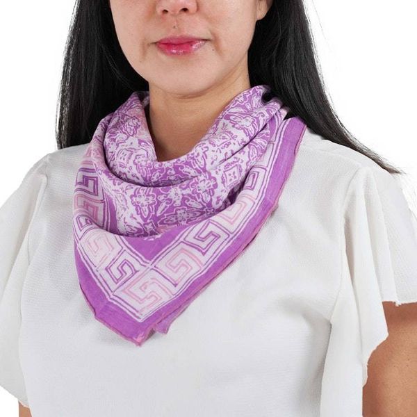 Alternate image for Hand Dyed Batik Bandana, 100% Soft Cotton, Lavender Love, Purple