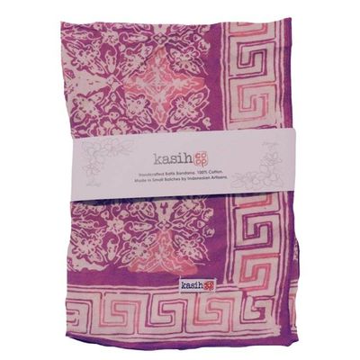 Alternate image for Hand Dyed Batik Bandana, 100% Soft Cotton, Lavender Love, Purple