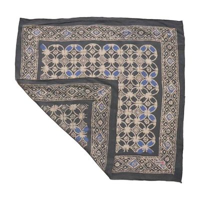 Alternate image for Batik Bandana - Soft Lightweight Cotton, Charcoal Gray, Hand Dyed