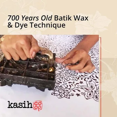 Alternate image for Handmade Batik Scarf, soft Cotton, Leaf Grid, Green, Leaves, Vines, Cream