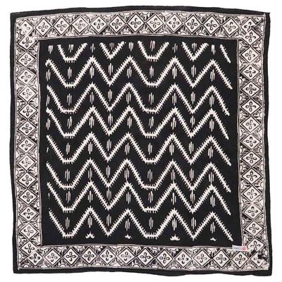Alternate image for Black Batik Bandana - Soft Lightweight Cotton, For Men, Midnight ZigZag