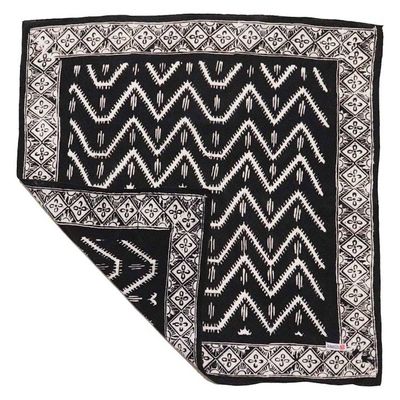 Alternate image for Black Batik Bandana - Soft Lightweight Cotton, For Men, Midnight ZigZag
