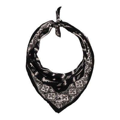 Alternate image for Black Batik Bandana - Soft Lightweight Cotton, For Men, Midnight ZigZag