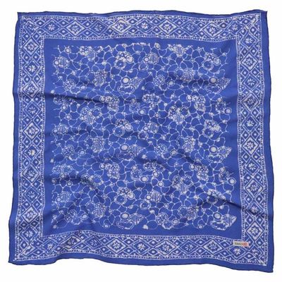 Alternate image for Hand Dyed Batik Bandana, 100% Soft Cotton, Boulder, Blue, Hair Scarf