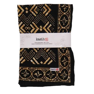 Alternate image for Hand Dyed Batik Bandana, 100% Soft Cotton, Arrow, Black, Brown,
