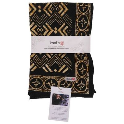 Alternate image for Hand Dyed Batik Bandana, 100% Soft Cotton, Arrow, Black, Brown,