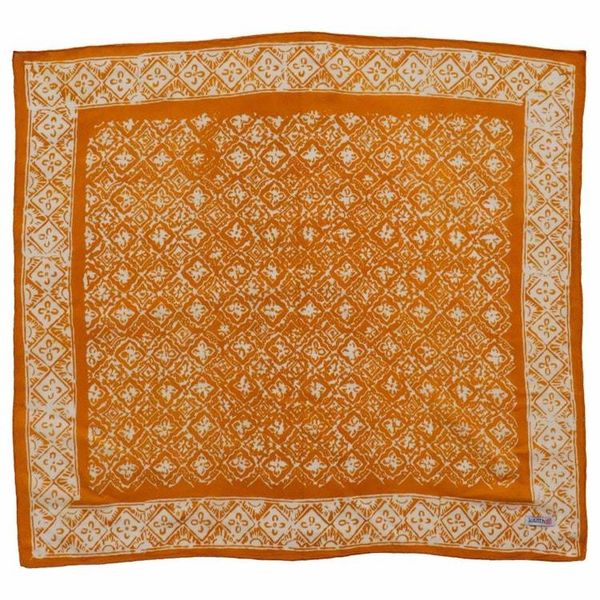 Alternate image for Hand Dyed Batik Bandana, 100% Soft Cotton, Mustard, Yellow, Fall Autumn, Kamboja