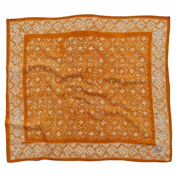 Alternate image for Hand Dyed Batik Bandana, 100% Soft Cotton, Mustard, Yellow, Fall Autumn, Kamboja