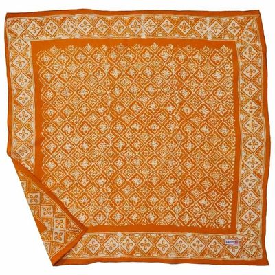 Alternate image for Hand Dyed Batik Bandana, 100% Soft Cotton, Mustard, Yellow, Fall Autumn, Kamboja