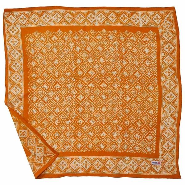 Alternate image for Hand Dyed Batik Bandana, 100% Soft Cotton, Mustard, Yellow, Fall Autumn, Kamboja