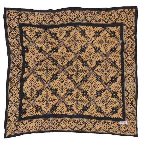 Alternate image for Hand Dyed Batik Bandana, 100% Soft Cotton, Harvest, Brown Black