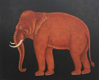 Alternate image for Thai Folk Art Painting of an Elephant Auspicious Elephant