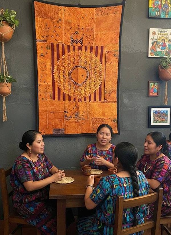 Alternate image for Sun-Kissed Amber Guatemalan Huipile Wall Hanging