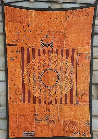 Alternate image for Sun-Kissed Amber Guatemalan Huipile Wall Hanging