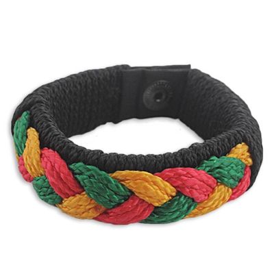 Alternate image for Mens Multi-Color Braided Cord Wristband Bracelet Zest