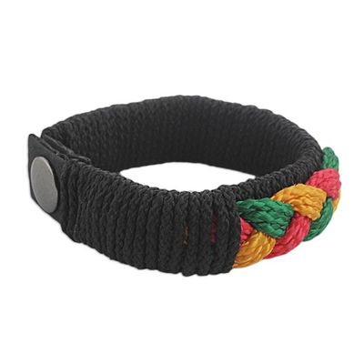 Alternate image for Mens Multi-Color Braided Cord Wristband Bracelet Zest
