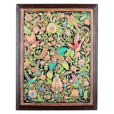 Alternate image for Handcrafted Spring-Themed Framed Marble Wall Art from India Spring Birds