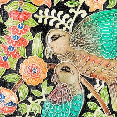 Alternate image for Handcrafted Spring-Themed Framed Marble Wall Art from India Spring Birds