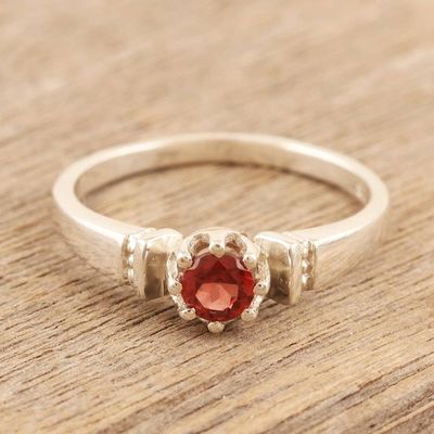 Primary image for Garnet and Sterling Silver Solitaire Ring Inspiring Transformation