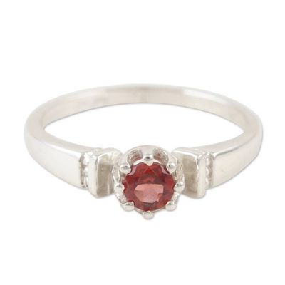Alternate image for Garnet and Sterling Silver Solitaire Ring Inspiring Transformation