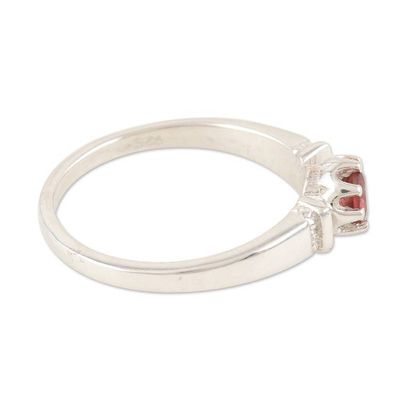 Alternate image for Garnet and Sterling Silver Solitaire Ring Inspiring Transformation