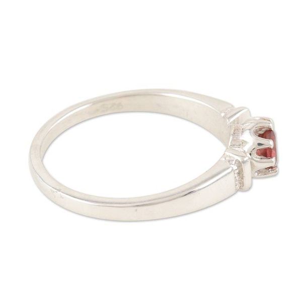 Alternate image for Garnet and Sterling Silver Solitaire Ring Inspiring Transformation