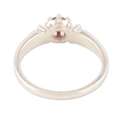 Alternate image for Garnet and Sterling Silver Solitaire Ring Inspiring Transformation